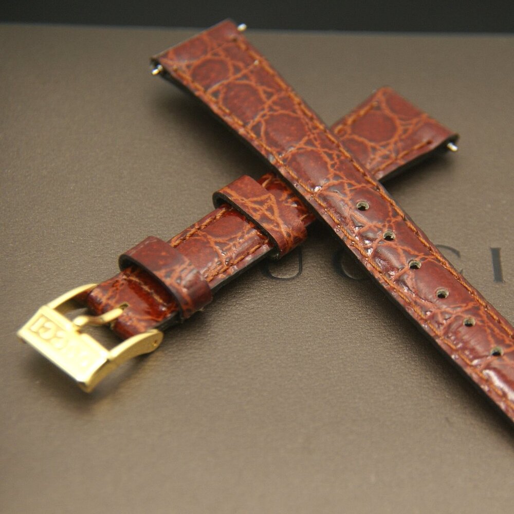 New Gucci 13 MM Burgundy Genuine Leather Watch Band - (13.106S)
